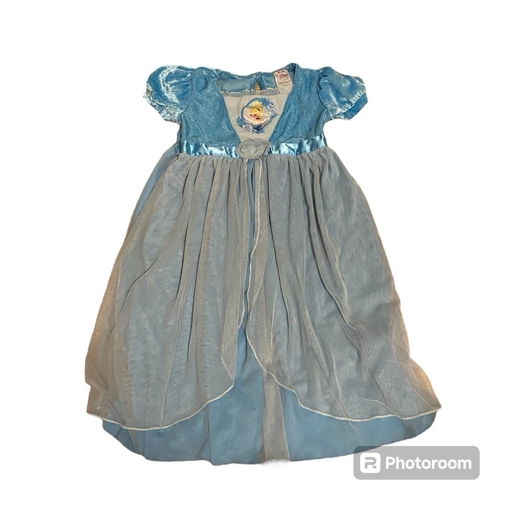 Disney Cinderella Dress Nightgown XS 4/5 Pajama Blue